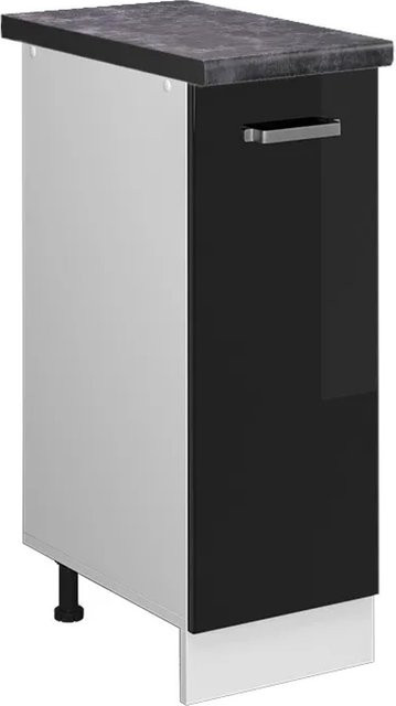 Vicco Apothekerschrank R-Line Schwarz Hochglanz/Weiß/Anthrazit B: 30 cm, H: 81,6 cm, T: 60 cm - Bild 1