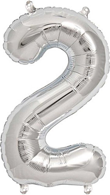 Rico Design Folienballon Zahl in Silber, Höhe: 36 cm - Bild 1