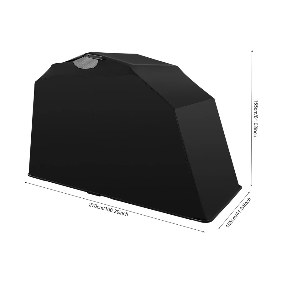Bymaocar Tragbare Motorradgarage als faltbare Schutzplane in Schwarz, wasserdichte Rollerabdeckung für deine Garage - Bild 5