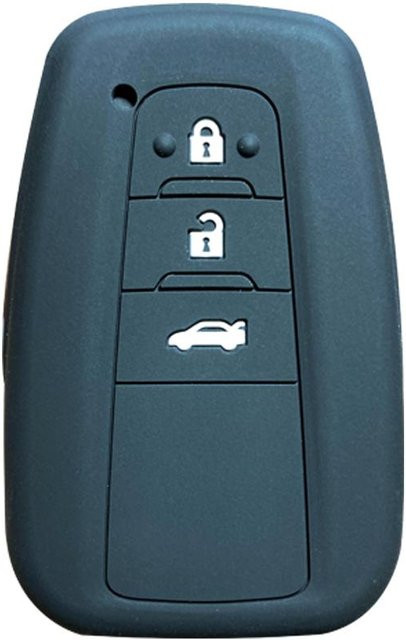 Schutzhülle aus Silikon für Toyota Autoschlüssel mit 3 Tasten in Schwarz für Corolla, Land Cruiser Prado, Camry V70, C-HR, Prius und RAV4 Xa50 - Bild 1