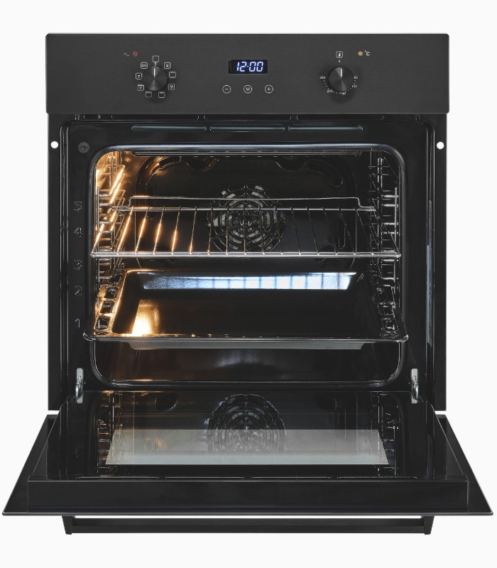 Einbaubackofen EBE367-H-120 Exquisit in Mattschwarz mit Heißluft, Grill und Ober-/Unterhitze - Bild 2