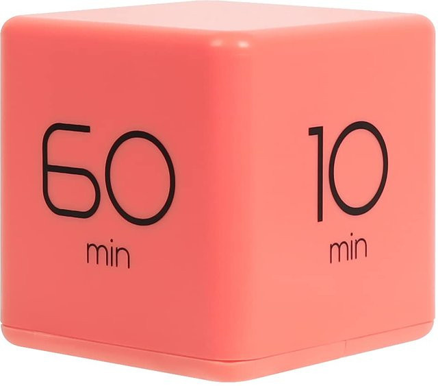 mooas Multi-Würfel-Timer Dreh-Timer mit Uhr und Wecker in Neon-Koralle von VALLETTA JAPAN - Bild 1