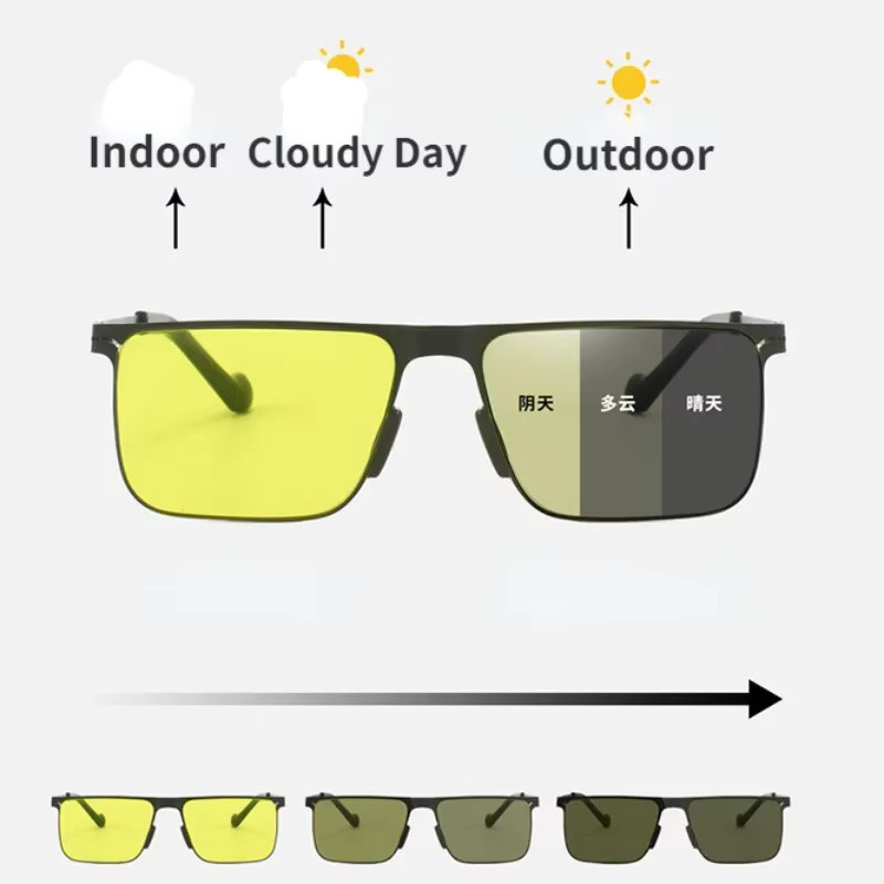 Polarisierte Sonnenbrille, Metall, Vollrand, rechteckig, Herren, schwarz - Bild 2