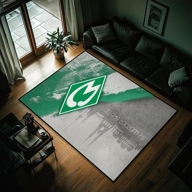 Fußmatte W-Werder B-Bremen Logo in Grün, rutschfest und waschbar, B/T: 60 x 40 cm - Bild 1