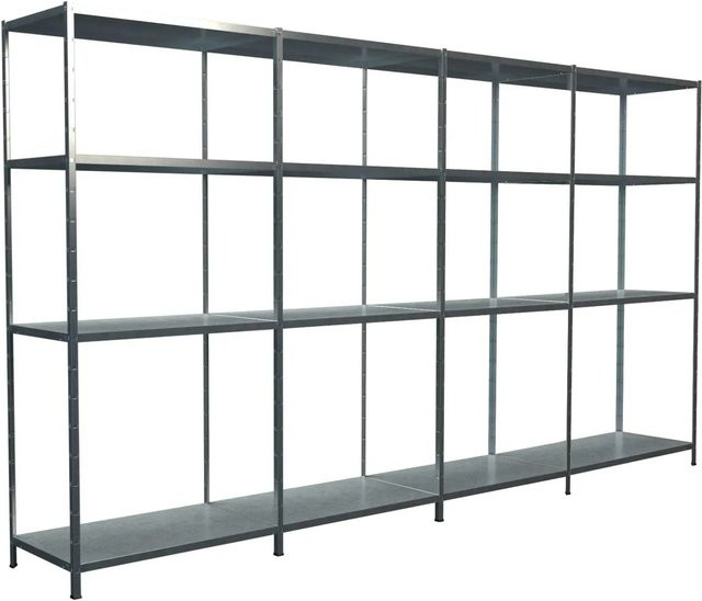 Schulte Steck-Grund- und 3 x Anbauregale verzinkt B/T/H: 180 x 50 x 380 cm - Bild 1