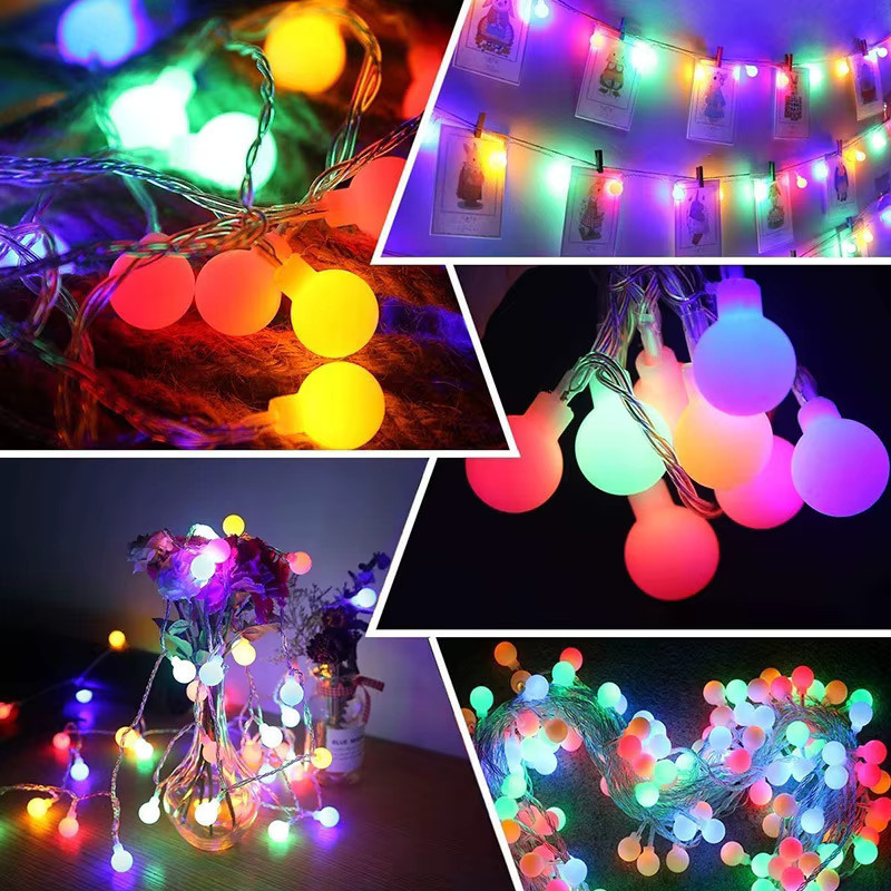 OKAL RED EAST LED Kugel-Lichterkette mit 12 m Länge, USB- und batteriebetrieben, Warmweiß, Wasserdicht für Garten und Weihnachtsdekoration - Bild 4