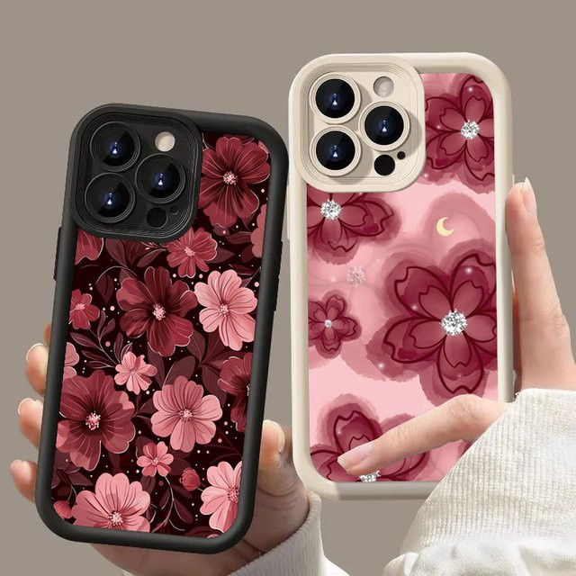 Handyhülle mit rosa rotem Blumenmuster für Xiaomi Mi 15T 14T 13 12 Pro Ultra 5G und Poco Modelle - Bild 1