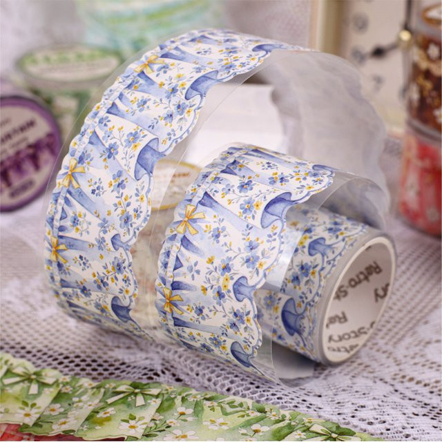 Washi-Tape mit plissierter Vorhang-Textur für Scrapbooking und DIY-Projekte, 1 Rolle, B: 3 cm, L: 200 cm - Bild 1