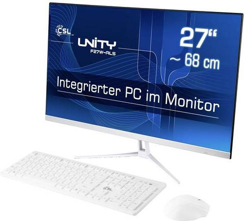 CSL Unity F27W-ALS All-in-One PC in Weiß mit 27 Zoll Full HD Display, Intel N200 Prozessor, 16GB RAM, 1TB SSD und Windows 11 - Bild 1
