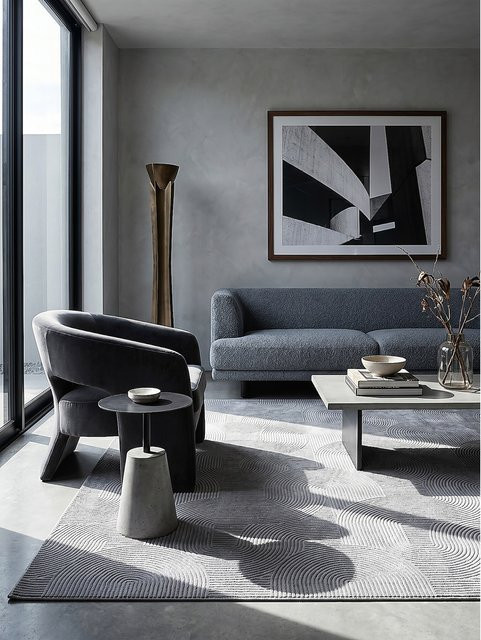 Kurzflor Teppich Kadima Design DALAR in Grau, B/T: 240 x 340 cm - Bild 1