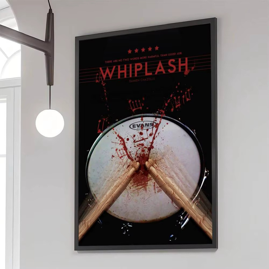 Retro Whiplash Film Poster in Schwarz-Weiß als grafisches Kunstwerk für deine Wanddekoration - Bild 2