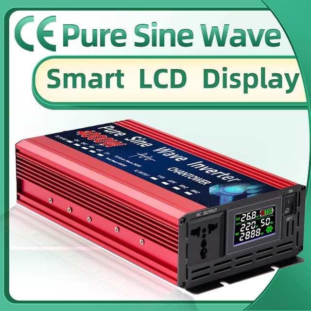 CHANTOWER Reiner Sinus-Wechselrichter DC zu AC für Auto und Solar, 12V/24V auf 220V/110V, tragbarer Stromrichter - Bild 1