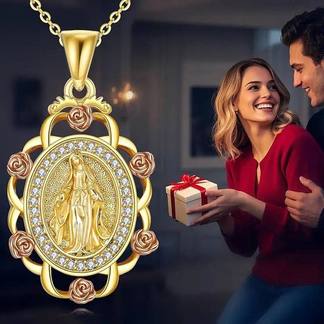 Huitan Halskette mit Anhänger, Gold, Zirkonia, Damen - Bild 1