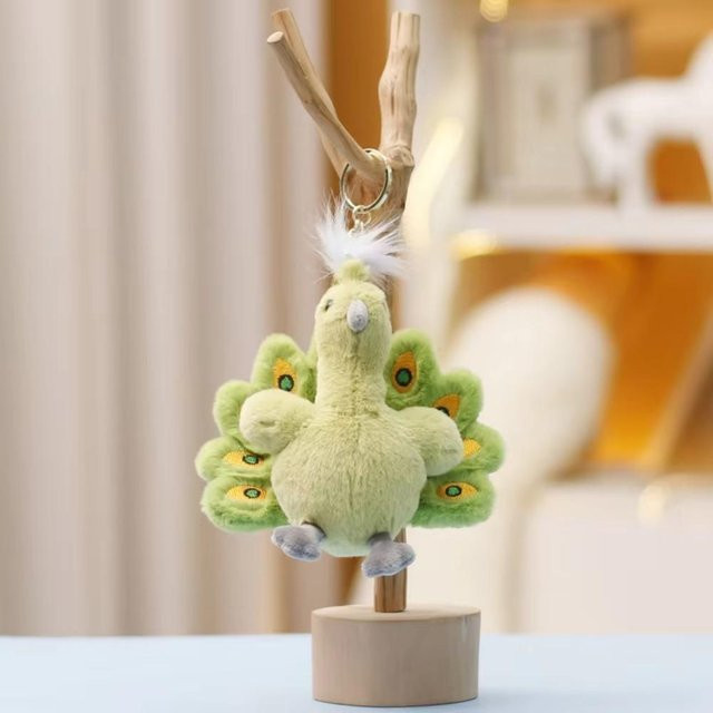 Linyi toy Pfauenpuppe Plüsch Schlüsselanhänger, grün, ab 3 Jahre - Bild 1