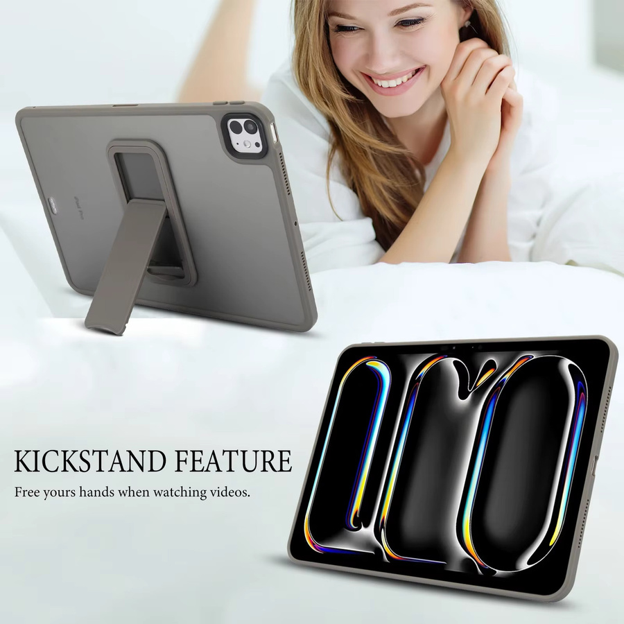 ITEUU Matte Standhülle für iPad Pro und iPad Air in Schwarz und Transparent - Bild 5