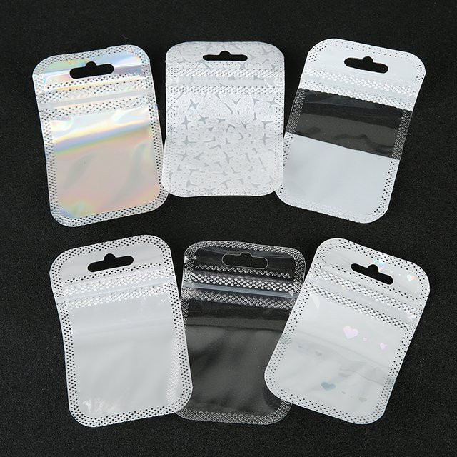 Aclovex Mini-Ringtaschen mit Reißverschluss, 50 Stück, transparent, B: 5 cm, H: 9 cm - Bild 1