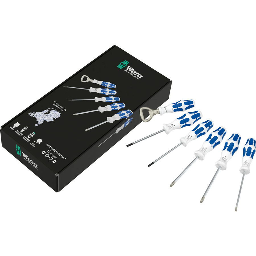 Wera Schraubendreher-Set Special Edition Delfter Blau, 6-teilig, Weiß-Blau - Bild 1