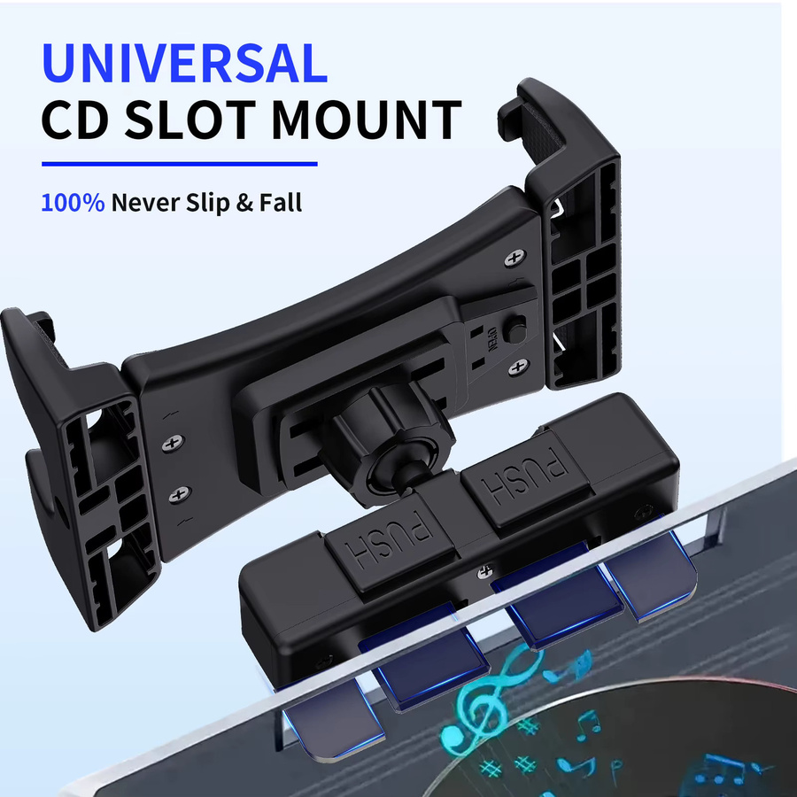 Xnyocn Universal-Autohalterung für CD-Player, Tablet- und Smartphone-Halterung für iPad Pro, Air und iPhone, Schwarz, 4–14 Zoll - Bild 3