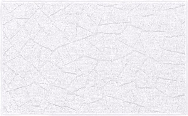Rutschfeste Badematte aus Polyester in Beige, rechteckig und für Fußbodenheizung geeignet - Bild 1