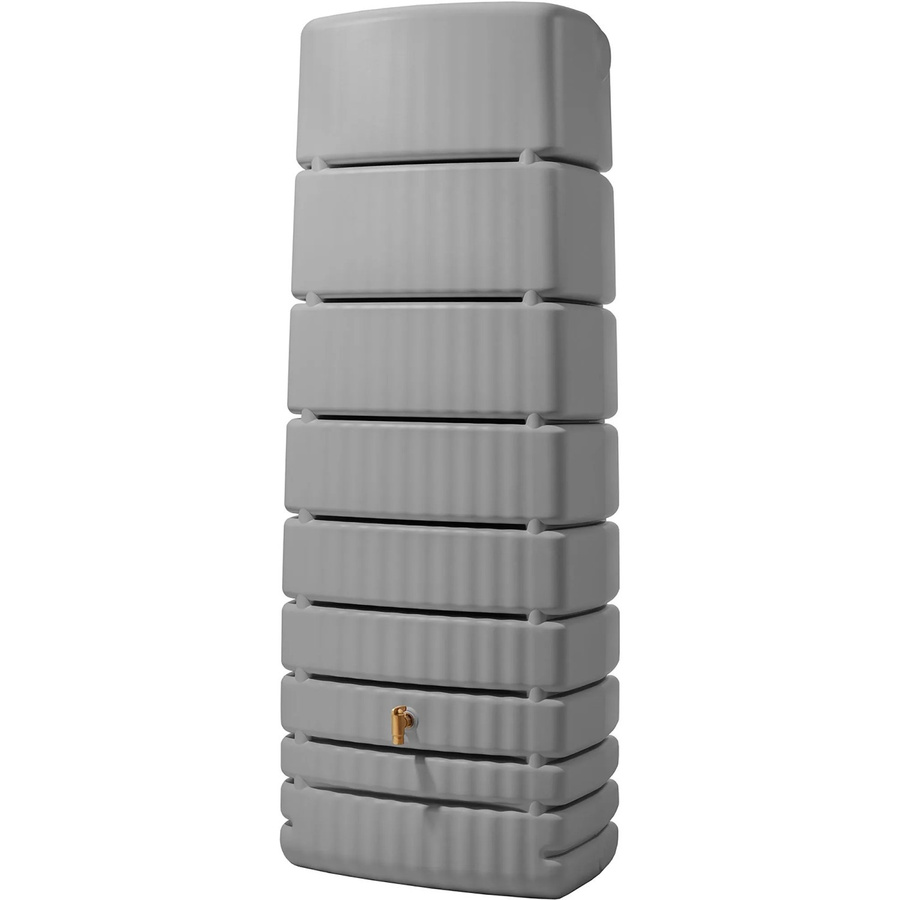 4rain Wandtank Slim Zisterne mit Auslaufhahn, Steingrau, 650 Liter - Bild 2