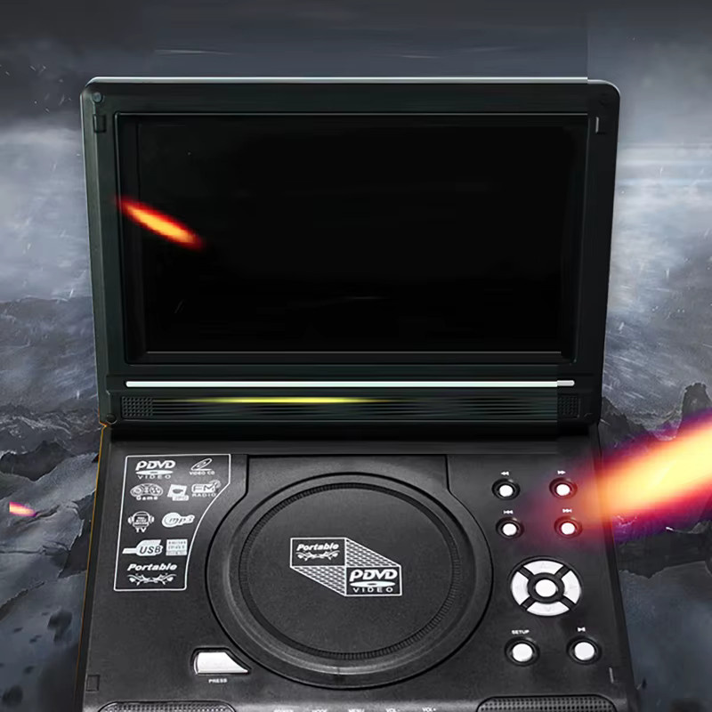 Dreamburgh Tragbarer Mini-DVD-CD-EVD-Player in Schwarz mit 9,8 Zoll drehbarem Bildschirm und Fernbedienung - Bild 3