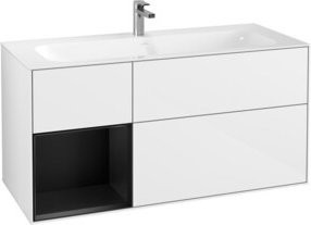 V&B Waschtischunterschrank Finion mit Wandbeleuchtung in Weiß lackiert, B: 119,6 cm, T: 49,8 cm - Bild 1