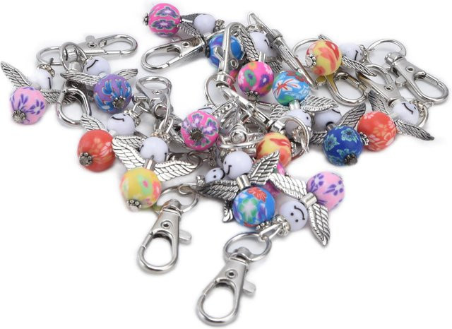 20er Set KONNWEI Schlüsselanhänger mit Karten und Geschenktüten in Grau und Multicolour für Babyparty, Hochzeit oder Brautparty - Bild 1