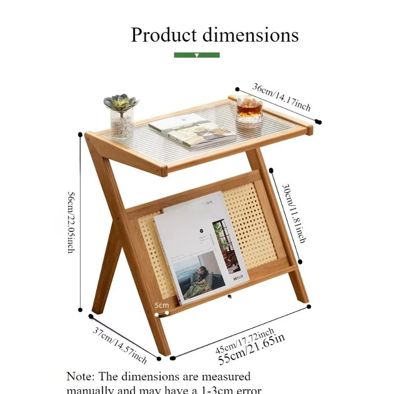 LIUSHADUOLA Couchtisch aus Glas in Braun und Transparent, rechteckiger Beistelltisch für dein Wohnzimmer - Bild 4
