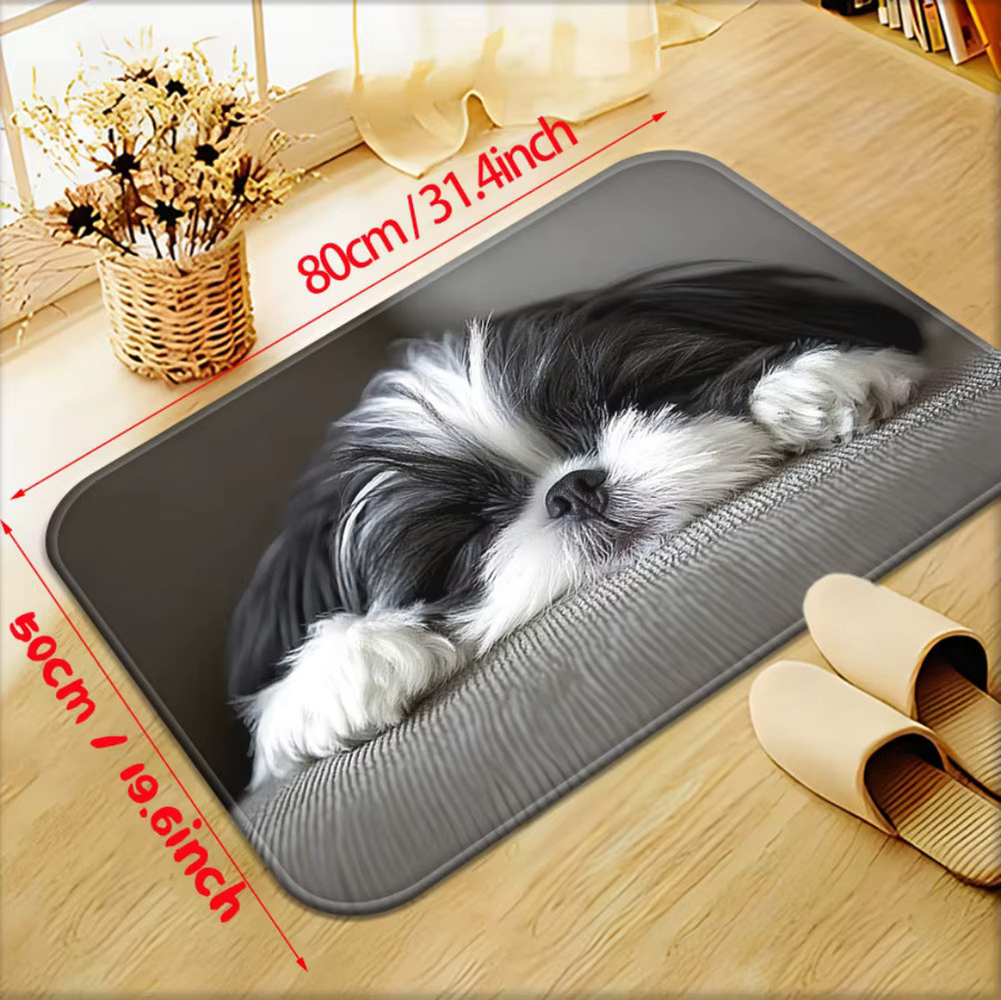VIKAMA Fußmatte mit Shih Tzu Design, waschbarer Haustierteppich für Wohnzimmer, Schlafzimmer und Eingangsbereich - Bild 2