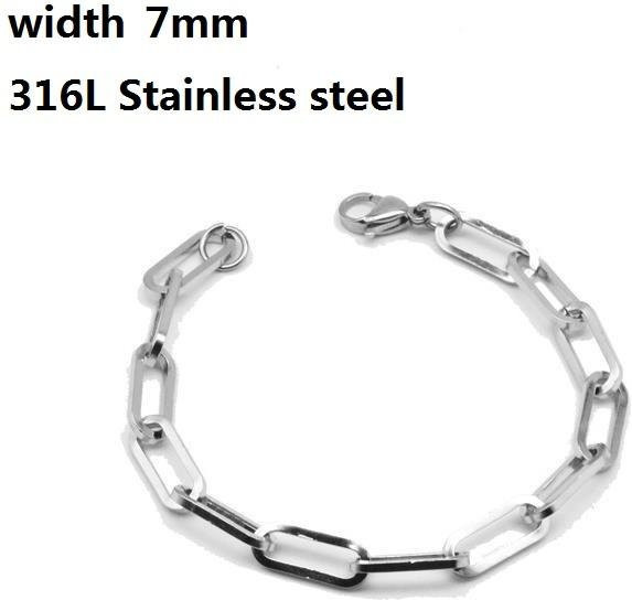 Armband 316L Edelstahl, Cuban Link, Silber, Unisex, 19cm - Bild 1