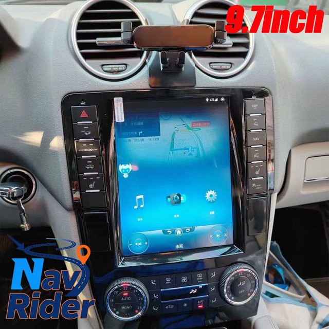 NAVIRIDER Android Autoradio mit 9,7 Zoll Display für Mercedes Benz ML W164 und GL X164 inklusive GPS und Carplay in Schwarz - Bild 1