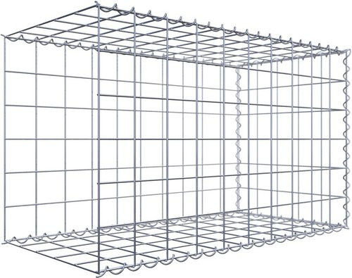 Gabiona Anbaukorb Typ 2 aus Stahl, silbergrau, B/T/H: 60 x 100 x 50 cm - Bild 1