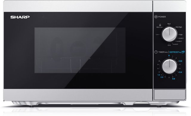 Sharp Mikrowelle mit Grillfunktion YC-MG01ES in Silber und Schwarz, B/H/T: 44,0 x 25,8 x 34,4 cm - Bild 3