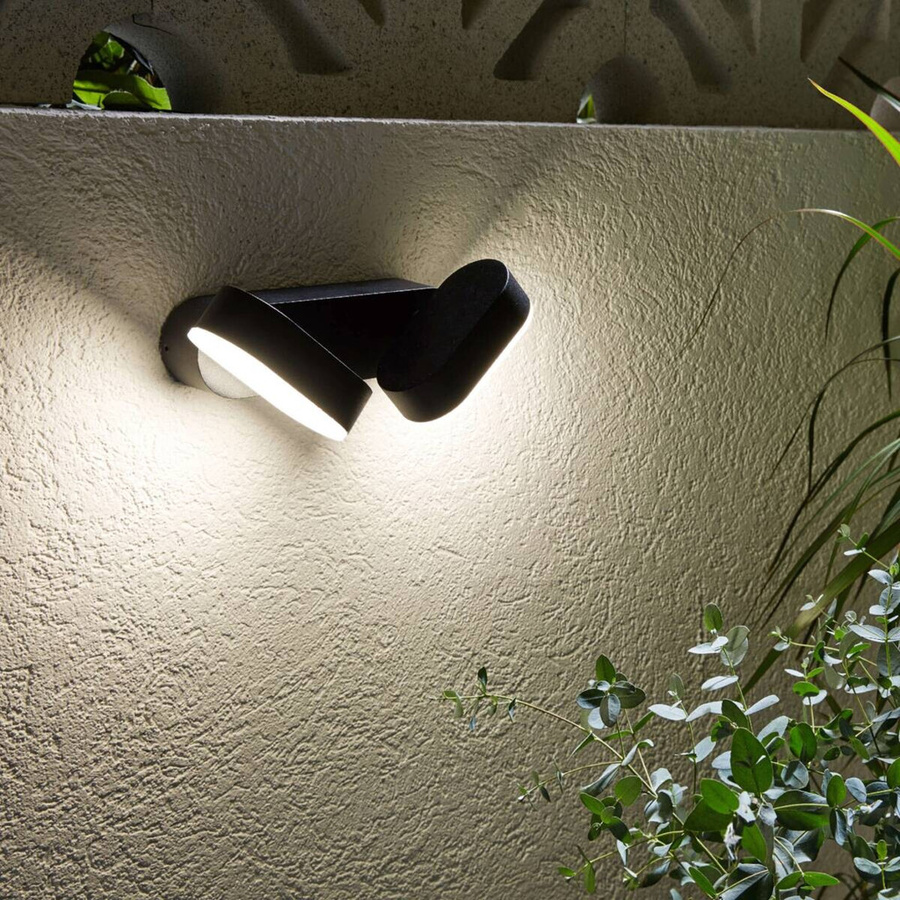 Näve LED Außenwandleuchte Motus III Schwarz B/H/T: 10 x 5,4 x 23 cm - Bild 4