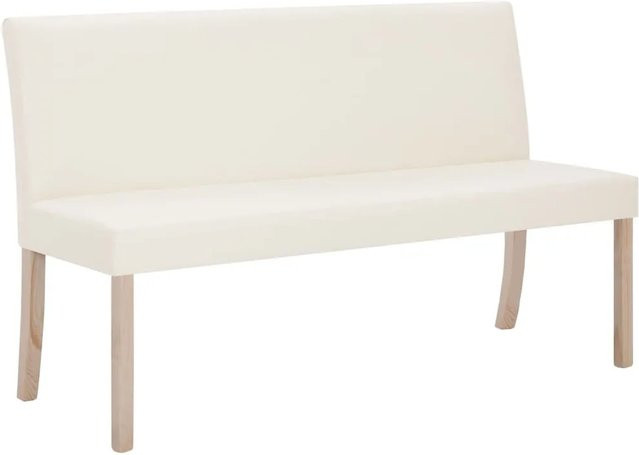 vidaXL Sitzbank aus Kunstleder in Cremeweiß mit klassischem Look, Breite: 139,5 cm - Bild 1