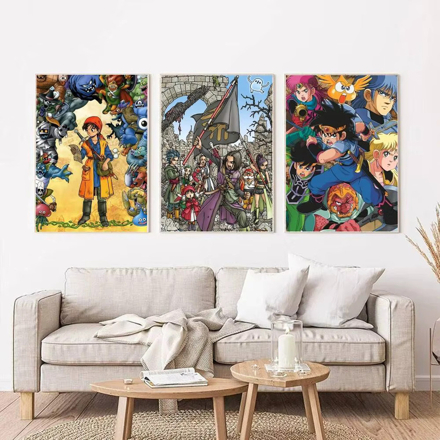 Selbstklebendes D-Dragon Quest Poster aus Papier in Multicolour für deine Wandgestaltung - Bild 3
