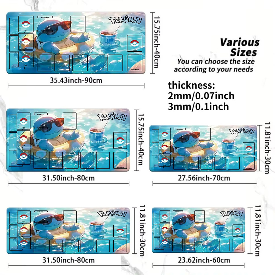 Potdemiel Pokemon Squirtle Summer Vacation TCG Spielmatte mit Zonen - Bild 5