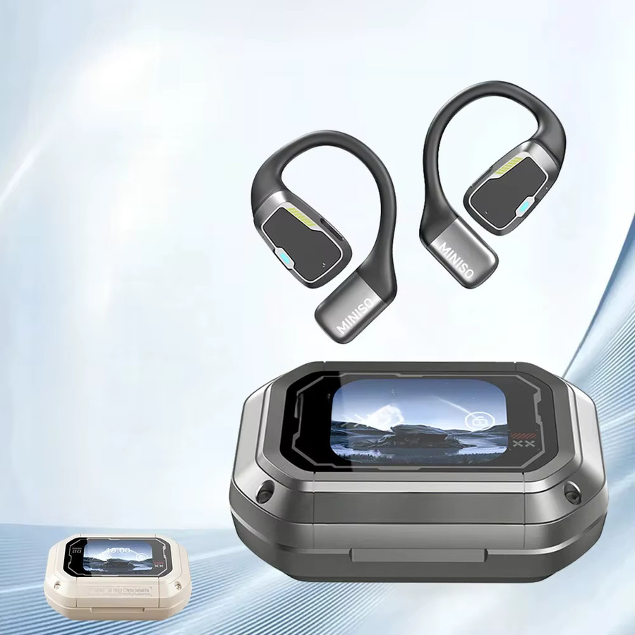 MINISO M98 Drahtlose OWS Sport Bluetooth Kopfhörer mit AI Translator und App Übersetzung, Schwarz - Bild 1