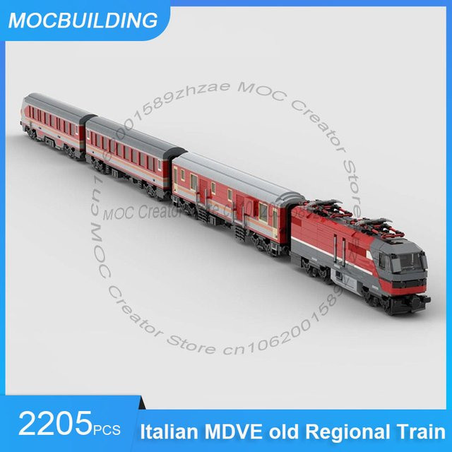 MOCBUILDING Italienischer MDVE Regionalzug, Bausteine, 2205 Teile - Bild 1