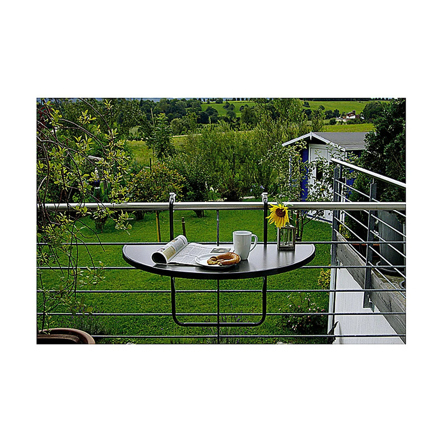 Barths Balkon-Hängetisch Butler halbrund aus Alcolit in Anthrazit Grau, B/T/H: 100 x 50 x 8 cm - Bild 2