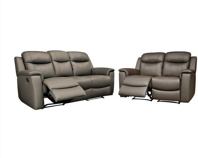 Vente-unique Couchgarnitur Evasion in Braun aus Kunstleder, bestehend aus einem 3-Sitzer und einem 2-Sitzer, B/T/H: 205 x 156 x 96 cm - Bild 1