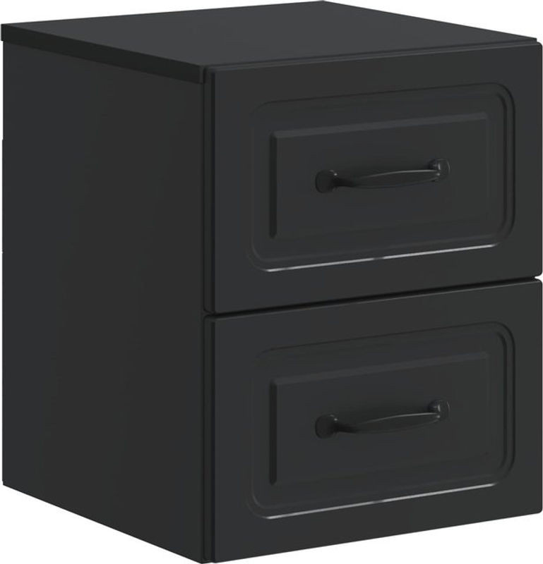 Wandmontierter Nachttisch von vidaXL in Schwarz im modernen Industrial-Design aus Holzwerkstoff und Metall, B/T/H: 34,5 x 33 x 40 cm - Bild 1