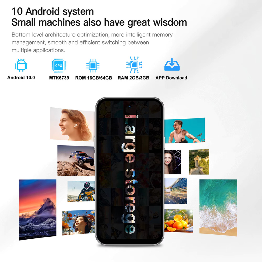 SERVO S45 Pro Mini-Smartphone in Blau mit Android 10.0, 4,0 Zoll HD-Display, 4G LTE, Dual-SIM, WLAN und Bluetooth - Bild 4