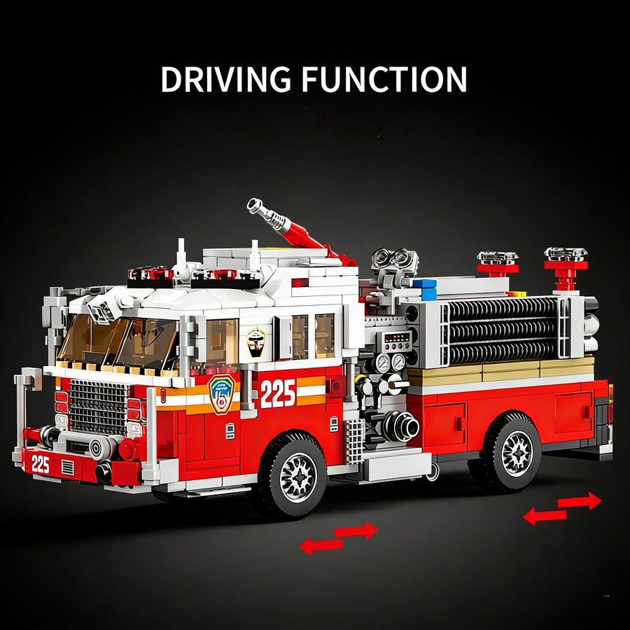 Linyi toy Moc Feuer LKW Gebäude Bausteine 1052 Teile - Bild 4