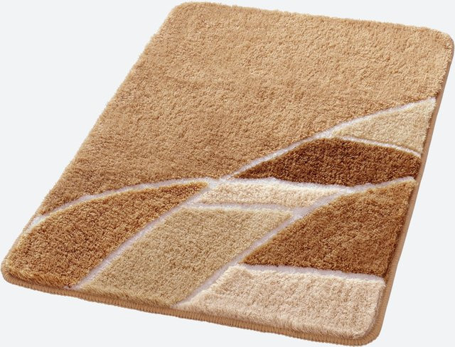 Rutschhemmender Badeteppich von Hagemann in Beige mit grafischem Design aus 100% Polyacryl - Bild 1