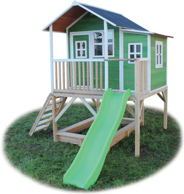EXIT Loft 550 Holzspielhaus in Grün, B/H/T: 190 x 253 x 382 cm - Bild 3