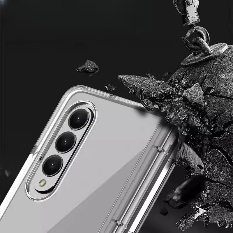 Samsung Schutzhülle für Galaxy Z Fold 7 6 5 4 3 5G transparent mit Scharnierschutz und Stiftschlitz aus hartem PC - Bild 2