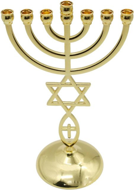 Best Years Of Our Lives Menora 7-Zweig-Kerzenhalter aus Metall in Beige und Gold - Bild 1