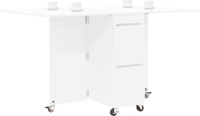 Yiwydaa Esstisch-Set 2-teilig in Weiß, moderner rechteckiger Esstisch aus MDF, B/T/H: 140 x 80 x 77 cm - Bild 1