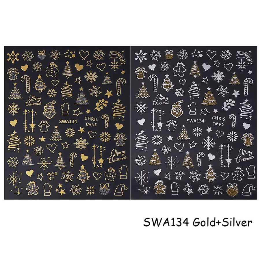 SWEET TREND Nail Art Aufkleber, Gold Silber, 2 Stück - Bild 6